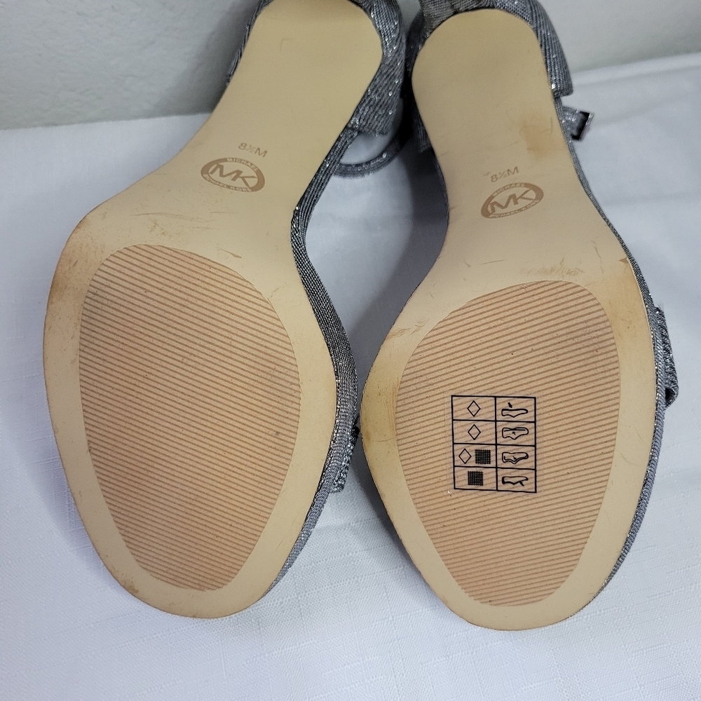 Michael Kors Glittering Silver Heels Size 8.5 - Picture 8 of 11